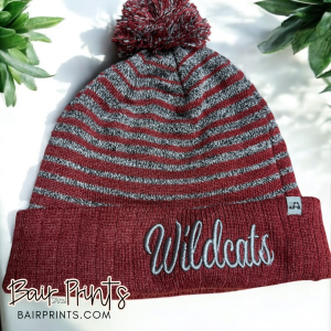 3D Puff Embroidered Striped Beanie