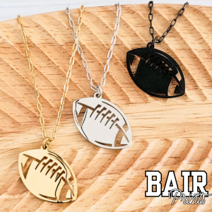 Engraved Football Necklace