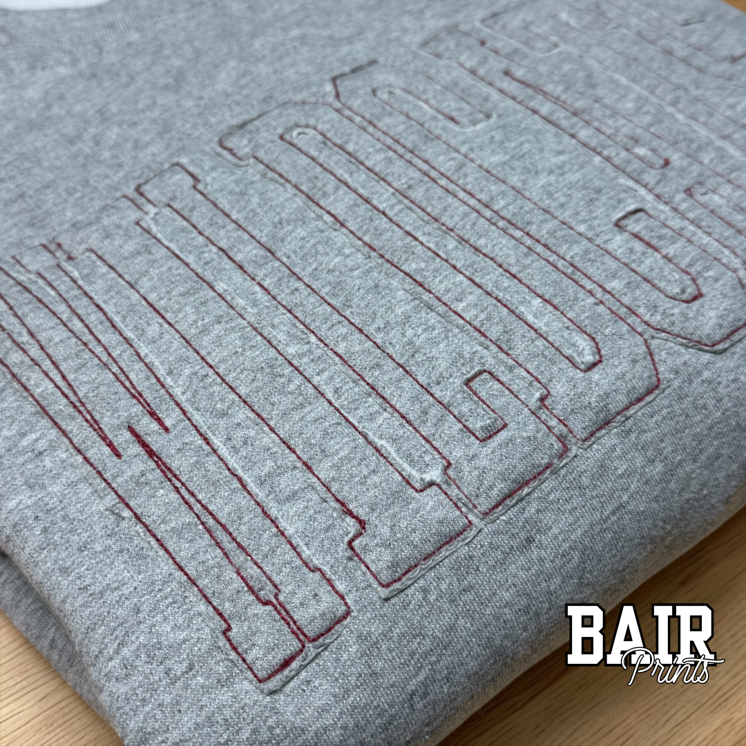 Minimalist Wildcats Embroidered Sweatshirt | Outline Stitch Spirit Wear | Boutique School Sweatshirt - Image 2