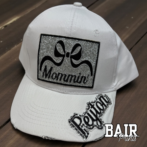 Glitter Bow “Mommin’” Embroidered Hat