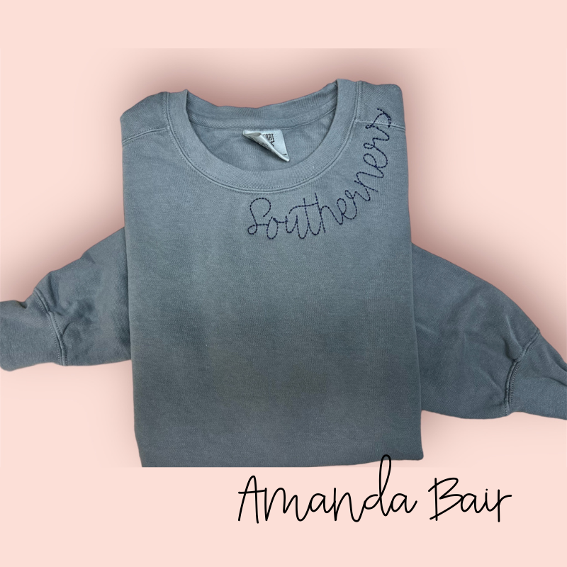 Personalized Embroidered Neckline Sweatshirt — Custom Spirit & Style! - Image 4