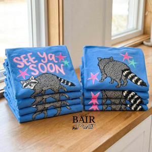 See Ya Soon Raccoon Graphic Tee | Funny Cute Animal Shirt | Front & Back Print Tee
